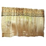Boho Beige Häkelspitze Bistrogardine Scheibengardine für Küche Schlafzimmer Fenster,...