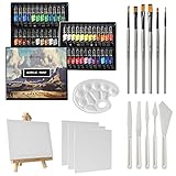GC QUILL 48 Farben Acrylfarben Set 12 ml x 48 Tuben mit 6 Pinseln,...
