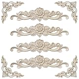 XSHAO® 8 Stück Holz Ornamente, Holzornamente für Möbel Vintage Ecke Holzschnitzerei...