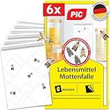 PIC Lebensmittelmotten Falle - 6 Lebensmittelmottenfallen - Mottenfalle mit...