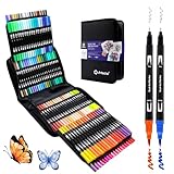 Artecho Dual Brush Pen Set 120 Farben mit Schwarzer Tragetasche, Filzstifte...