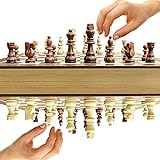 AGREATLIFE Holz Schachspiel handgefertigt - Reise Schach - Hochwertiges Schachbrett aus...