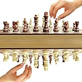 AGREATLIFE Holz Schachspiel handgefertigt - Reise Schach - Hochwertiges Schachbrett aus...