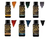 Diamine Füllfederhaltertinte 30ml - Kernfarbe - 6 x Flaschen - Sepia, Green Black, Earl...