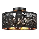 FRIDEKO HOME Moderne Deckenlampe Schwarz,Durchbrochener Rund Ø30cm...