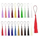 QINERSAW Quasten 20 Farben 140 Stück Mini Quasten Bunte Quasten mit Schlaufe...