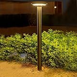 Arnusa LED Solar Sockelleuchte Gartenleuchte 98cm moderne Gartenlampe helle Solarlampe...