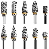 Hartmetall-Frässtifte mit Doppelschnitt, Hartmetall Rotationsfräser-Set Schaftfräser...