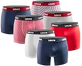 LEVIS Herren Boxershort Limited Style Edition 7er Pack - New Navy Red - Größe...