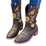 Generisch Zehenmode, Absatzgröße, bestickte Damenrunde, kurze, dicke Plus-Stiefel,...