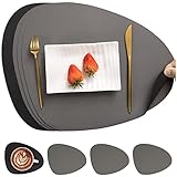 Myir JUN Tischsets Leder und Untersetzer, Tischsets Abwaschbar Rund Doppelseitigen...