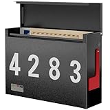 Moderne Briefkästen für den Außenbereich, Metall-Wandmontage, mit einem Flaggen-Set und...