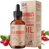 Hagebuttenöl BIO - 100% reines organisches veganes - 50 ml Glasflasche - für Narben und...
