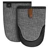 BONTHEE Ofenhandschuhe Hitzebeständige Mini Topfhandschuhe Baumwolle kochhandschuhe mit...