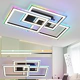 Homefire Deckenlampe LED Deckenleuchte Wohnzimmer - 45W Wohnzimmerlampe RGB...
