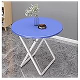 Klappbarer runder Tisch mit Metallhalterung und Marmorplatte, tragbarer Esstisch, ideal...