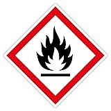 Aufkleber Warnzeichen GHS 02 „Entzündbare Stoffe“ GHS-Gefahrensymbol Folie...