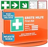 Erste Hilfe Kasten nach neuer DIN 13157:2021 inkl. Wandhalterung & Aufklebern|Universal...