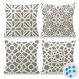 Cirzone Deko Wohnzimmer Kissenbezug 40x40 4er Set Wetterfest Leinen Outdoor...