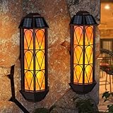 Shinmax Vintage Solarlampen für Außen mit Flackernde Flammeneffekt Wandleuchte...