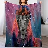 PACUM Kuscheldecke Löwe Theme Decke Tagesdecke - Weiche Flannel Decke Mit Muster...