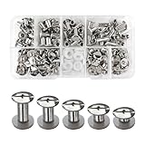 SHSMPXOY 100 Sätze Chicago Buchschrauben Edelstahl M5*4/6/8/10/12mm 5 Größen...