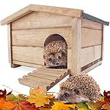 Hecht zooprinz winterfestes Igelhaus mit Boden und wetterfestem Dach -...
