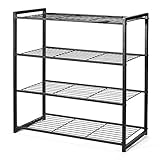 HOUSE DAY Schuhregale mit 4 Ablagen - Schwarz Schuhregal Metall Shoe Rack Schuhständer...