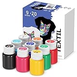 7 Artists Stoffmalfarben Textilfarbe Waschmaschinenfest | Set aus 9x20ml | Textilfarbe...
