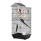 UISEBRT Vogelkäfig mit Käfigspielzeug - Großer Vogelhaus Vogelvoliere Metall Vogelbauer...