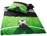 Fußball Bettwäsche ca. 135x200 cm + ca. 80x80 cm für absolute Fußballfans Farbe (grün...