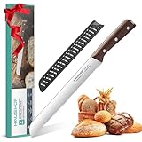 HAUSHOF Brotmesser mit Wellenschliff, Küchenmesser mit Holzgriff aus...