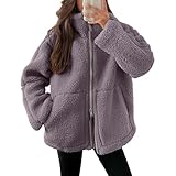 Winterjacke Damen, Fleecejacke Winterjacke Softshelljacke Plüschjacke Damen Sherpa...