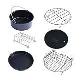 NUMNBE 6-in-1-Multifunktions-Luftfritteusen-Zubehör-Set, Teile, Metallhalter,...