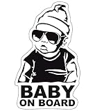 Finest Folia Baby on Board Aufkleber 12x7cm Auto Sticker -Finest Folia Autoaufkleber UV-...