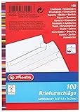Herlitz Briefumschlag C6 Haftklebend, 100 Stück mit Innendruck in Folienpackung,...