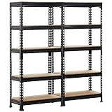 Yaheetech 2X Schwerlastregal 150 x 140 x30 cm Metallregal 10 Böden Kellerregal...