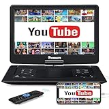 NAVISKAUTO Tragbarer DVD Player 15.6 Zoll Groß, HDMI Eingang, 6 Stunden Akku,...