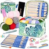 Coopay Stricken für Anfänger Set, 50 Stück Bambus Stricknadeln Set mit Wolle,...