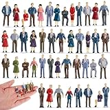 Kasyat Mini Menschenfiguren 1:50 - Miniaturfiguren für Modelleisenbahnen, Bemalt, Sitzend...
