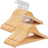 SONGMICS Kinder-Kleiderbügel, 20 Stück, Holz, Natur, 35 cm, 18