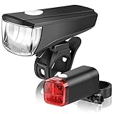 StVZO Zugelassen Fahrradlicht Set Batterie-Leuchtenset, Wasserdicht Fahrrad Lichter Led...