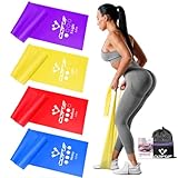 COFOF Fitnessbänder 4er-Set, Gymnastikband mit 4 Widerstandsstufen, Fitnessband mit...