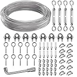 DRIHTSEL 30m stahlseil-Kit,Φ3mm drahtseil-Kit,mit ösen spannschloss...
