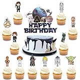 Tortendeko, Geburtstag Cake Topper, Cartoon Cupcake Topper Deko,25 Stück...