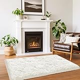 Hochflor Teppich Wohnzimmer 60x110cm, Creme Shaggy Teppich für Schlafzimmer...