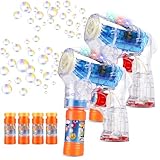 EPCHOO Seifenblasenpistole mit LED Licht und Musik, Seifenblasen Pistole Kinder Bubble Gun...