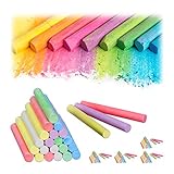 Relaxdays Kreide 24er Pack, Malkreide für Tafel und Straße in 6 Farben,...