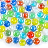 HAKACC 105 Stück Glasmurmeln, 14mm Kleine Glasmurmeln Bunt Glasmurmeln Deko Murmeln für...