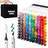 Kebuye Alkohol Marker Set, Alkohol Stifte Set 100 Farben Marker & Filzstifte...